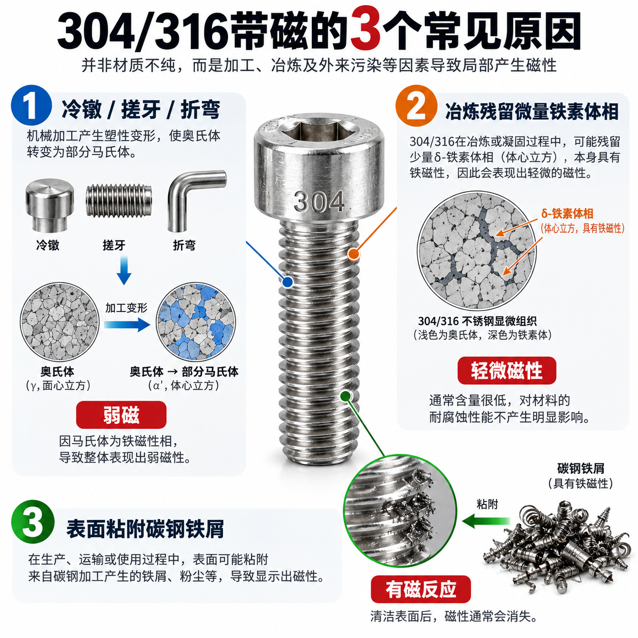 带磁原因 带磁原因