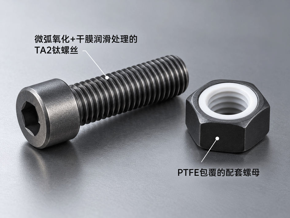 微弧氧化钛螺丝与PTFE螺母 微弧氧化钛螺丝与PTFE螺母