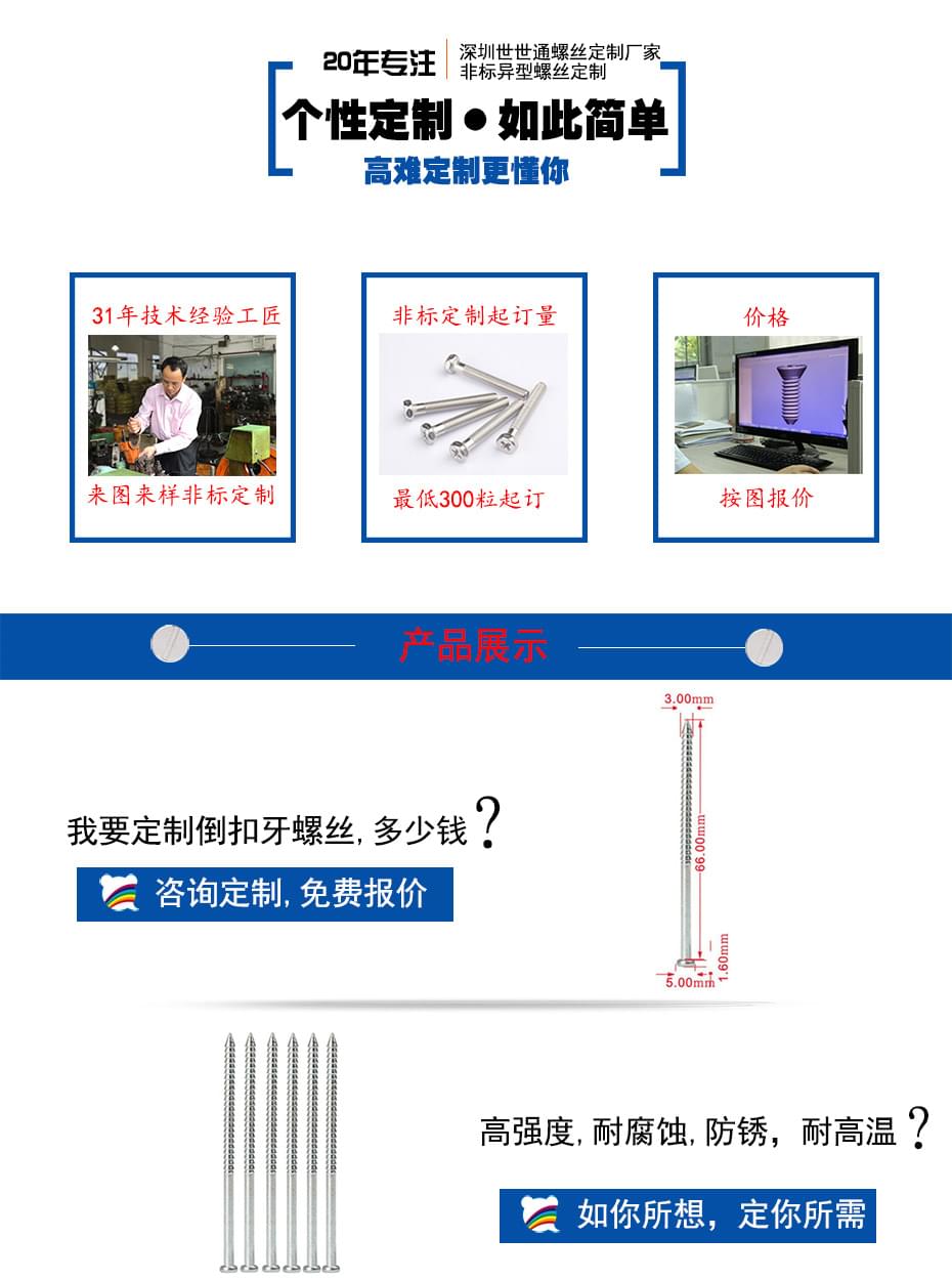 倒扣牙螺丝